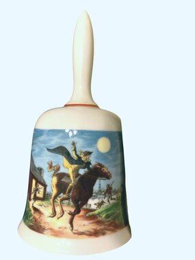 Paul Reveres Ride Porcelain Bell Bicentennial Germany Danbury Mint Co